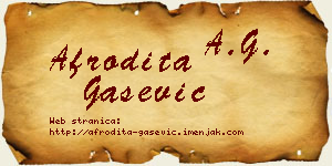 Afrodita Gašević vizit kartica